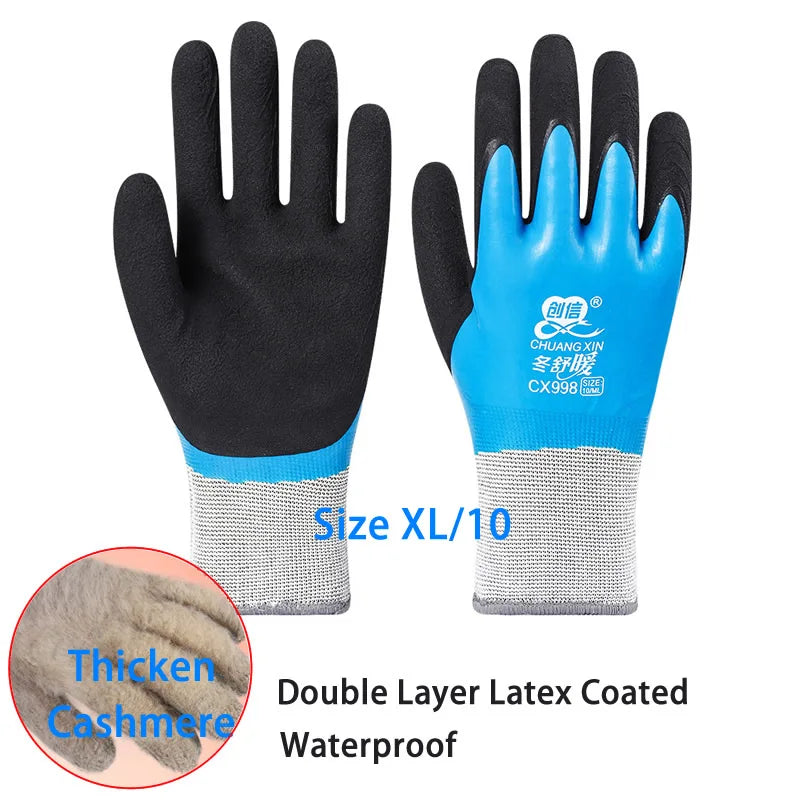 Waterproof Thermal Work Gloves, Winter Anti-Slip Garden & Builder Gloves