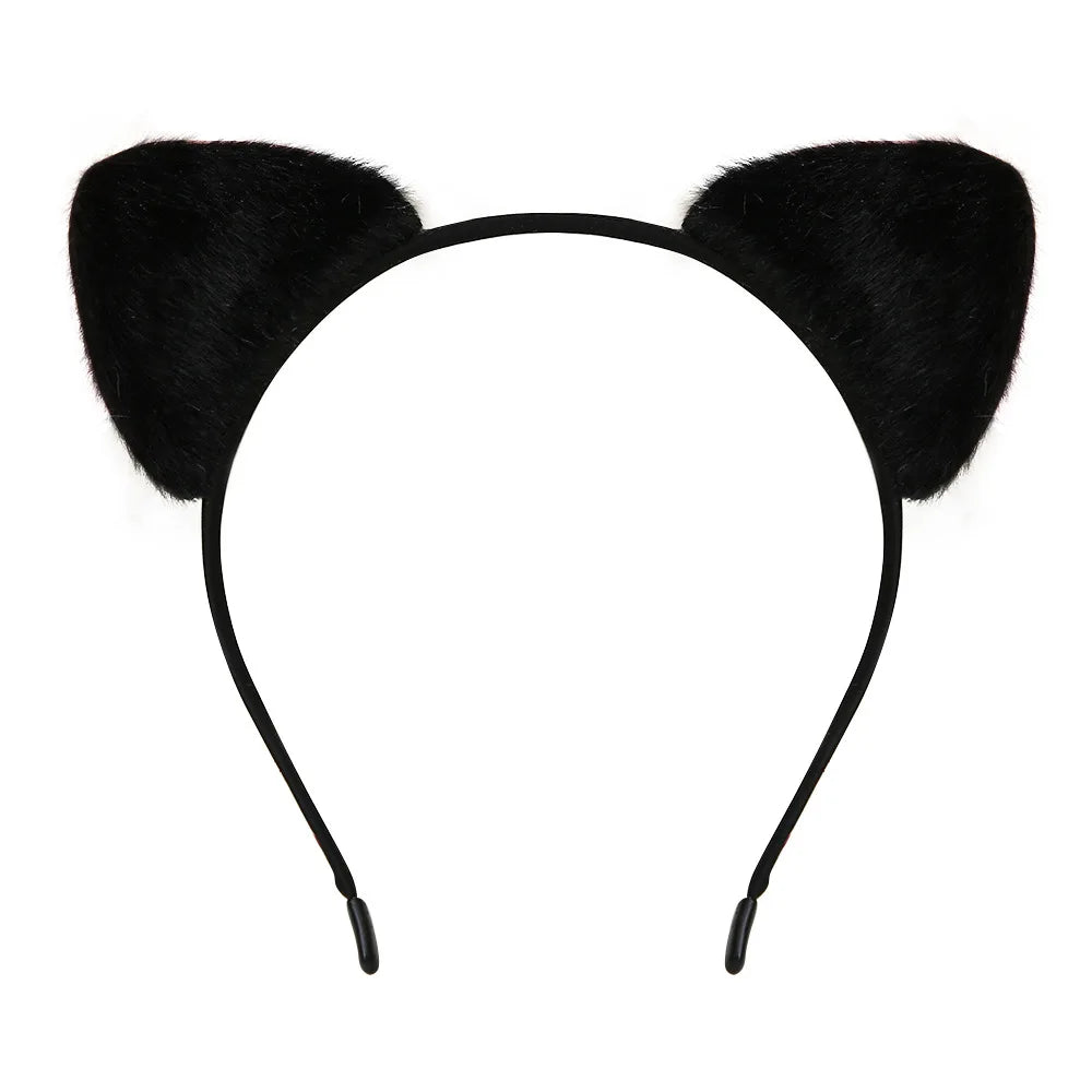 Cute Furry Cat Ears Headband – Cosplay Fancy Dress Hairband for Women & Girls