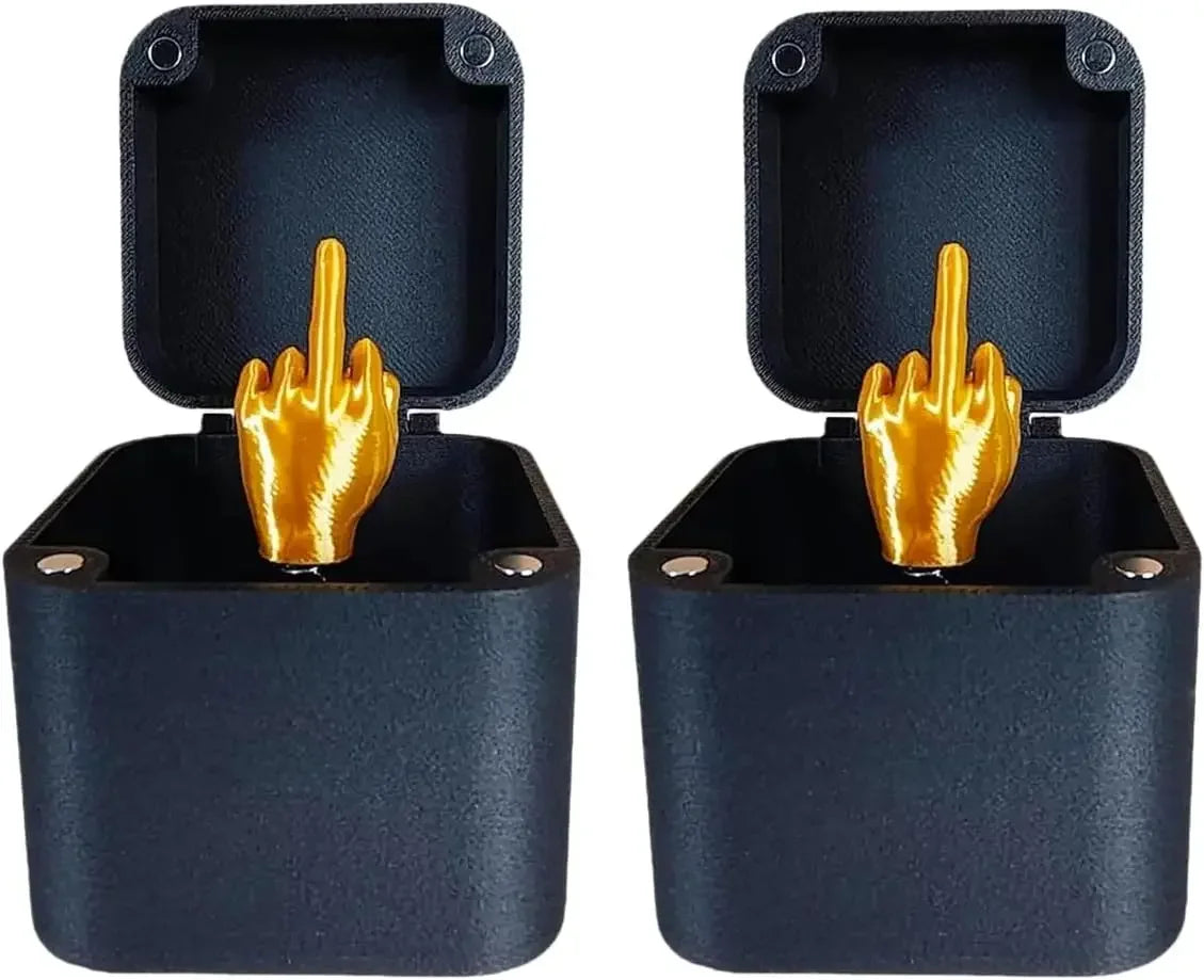 Funny Middle Finger in Box Desk Decor Gag Gift for Office, Birthday & Christmas Fun