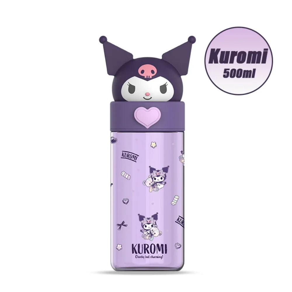 Sanrio 500ml Water Bottle Cup – Kawaii Hello Kitty, Kuromi & Cinnamoroll Portable Tumbler