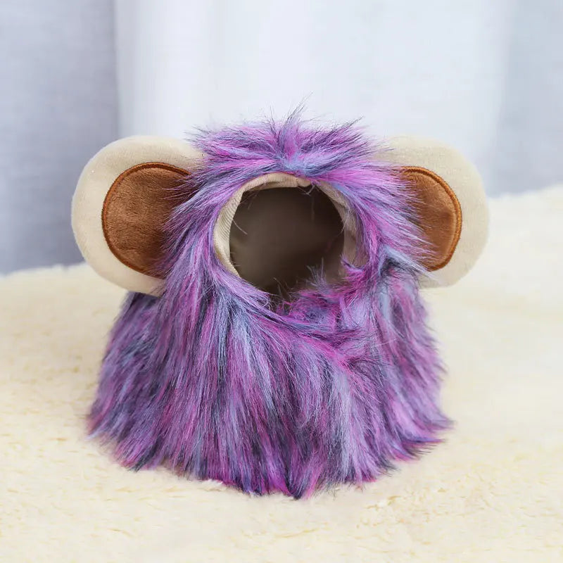 Cute Lion Mane Cat Dog Hat – Halloween Pet Costume Cap with Ears