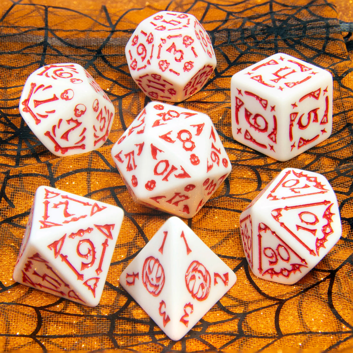 Halloween DND Dice Set 7-Piece Polyhedral RPG Dice D4-D20