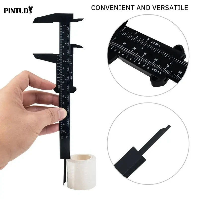 Plastic Vernier Caliper 0-150mm - Pocket Measuring Ruler for DIY & Woodworking
