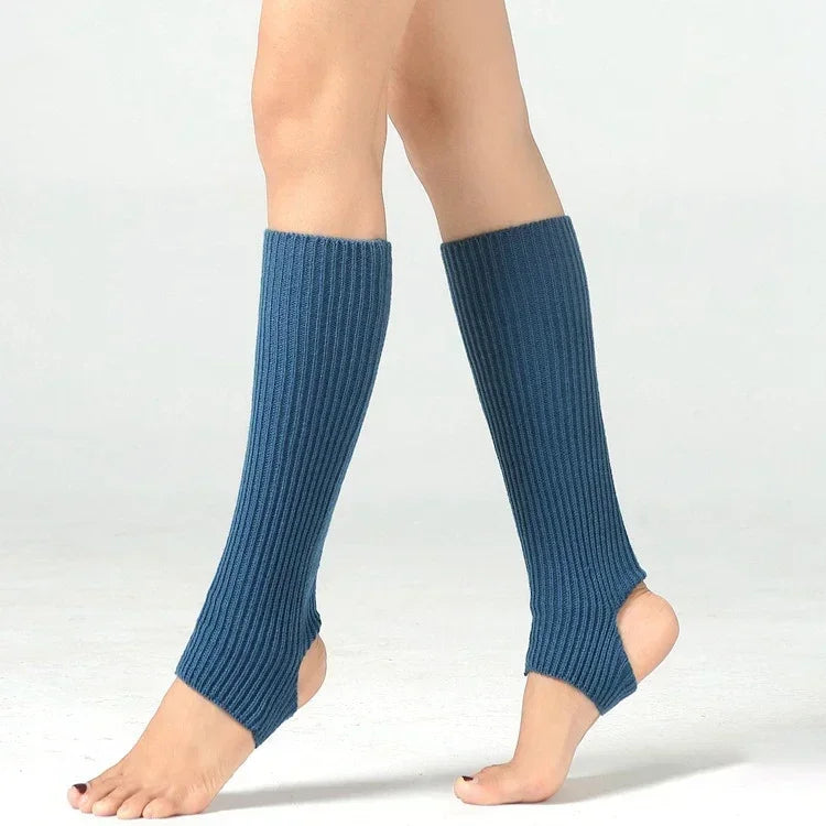 Y2K Knitted Wool Leg Warmers – Slouchy Winter Boot Socks for Women
