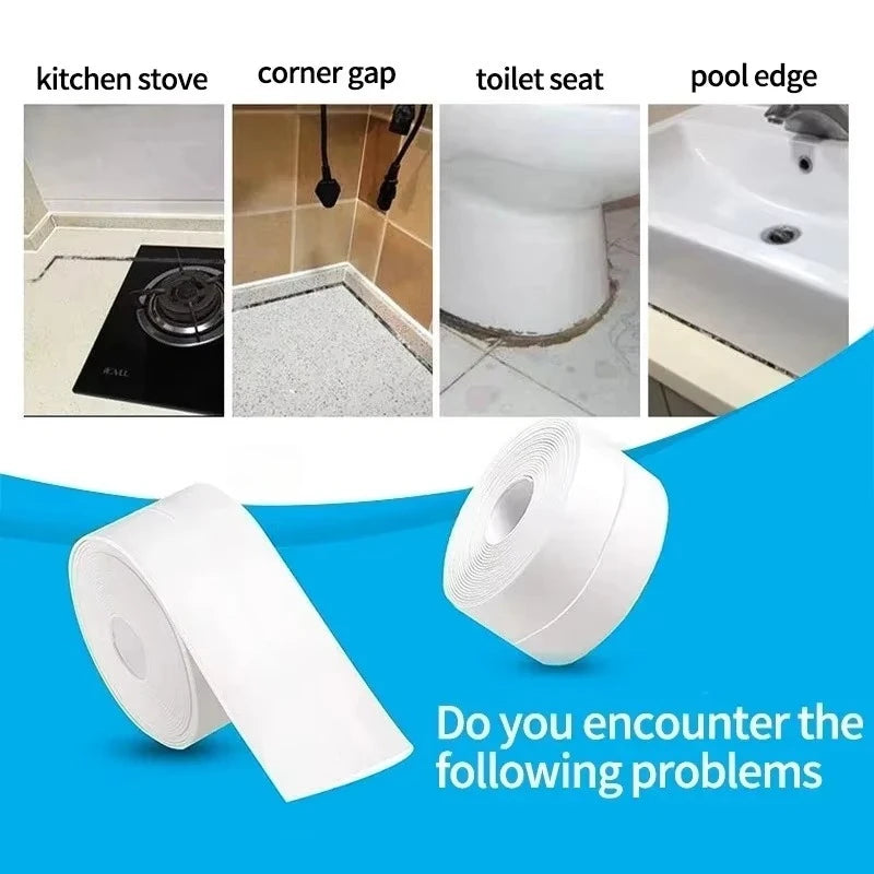 Waterproof PVC Sealing Tape – Self-Adhesive Caulk Strip for Sink, Bathtub, Toilet & Kitchen Gaps