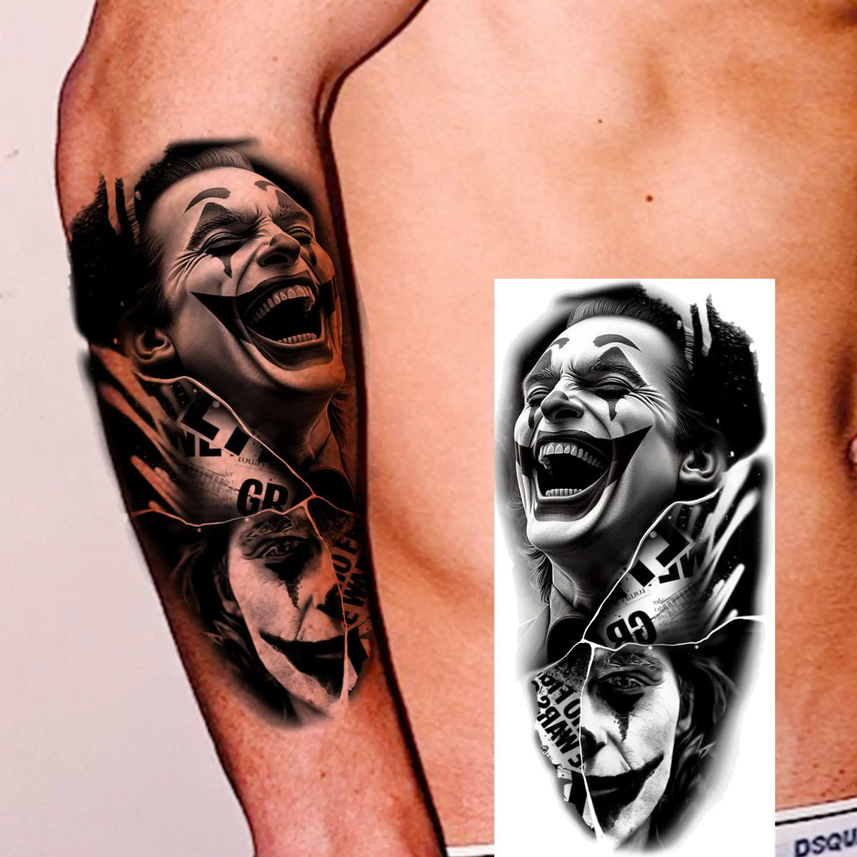 Full Arm Temporary Tattoo Sleeve, Waterproof Realistic Fake Tattoos for Men and Women
