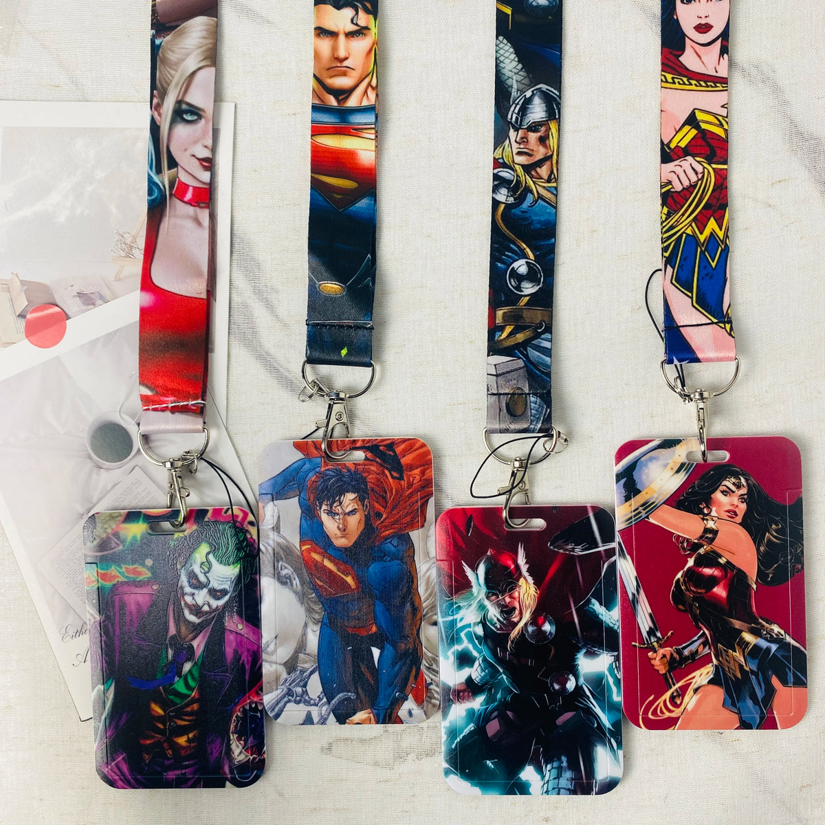 Anime Characters Card Holder Lanyard Keychain Bus ID Credit Card Cover Fans Gift