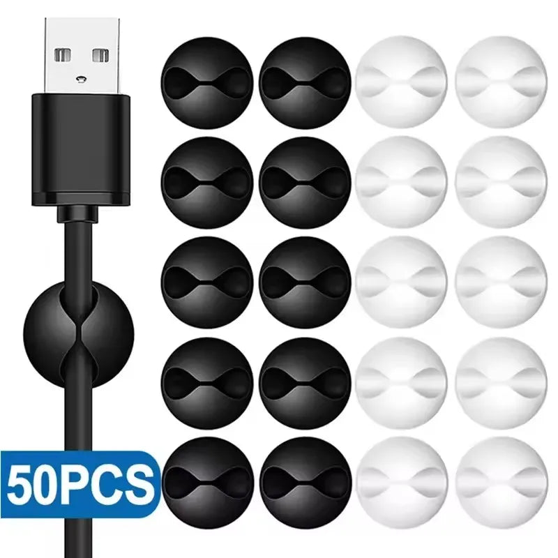 Cable Clips Organizer, Self-Adhesive Desk Wire Holder for USB Charging Cables