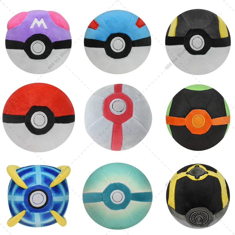 Pokemon Plush Pokeball Toy – 9 Styles Master Ball, Great Ball & Ultra Ball Stuffed Anime Plushies