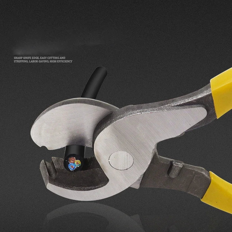 Heavy Duty 6 Inch Electrician Cable Cutter & Wire Stripper - Anti-Slip Hand Tool