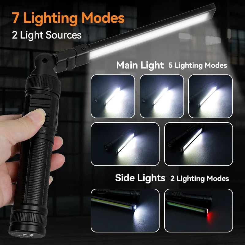 Magnetic Work Light, 1500 Lumen Rechargeable LED with 360° Rotation