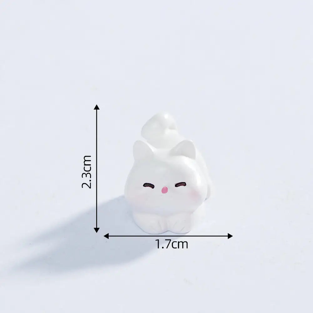 Black Cat Resin Figurine Mini Cartoon Animal Ornament Desktop Decoration Car Micro-Landscape
