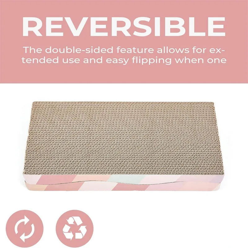 Corrugated Cat Scratcher Lounge – Reversible Cardboard Scratching Pad & Bed for Indoor Cats
