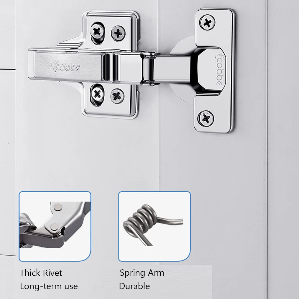 Soft-Close Cabinet Hinge – Stainless Steel Hydraulic Damper Hinge for Kitchen & Wardrobe Doors