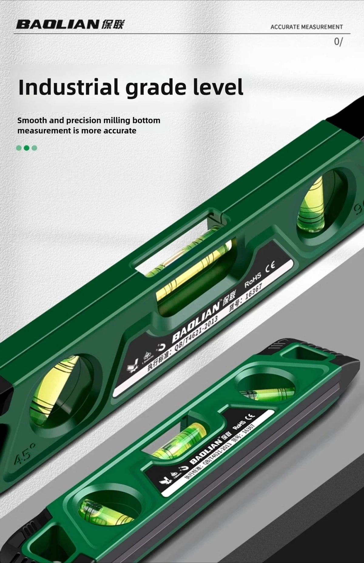 Magnetic Three Bubble Level Ruler 230mm – Mini Shockproof Spirit Level 0° 45° 90° Gauge