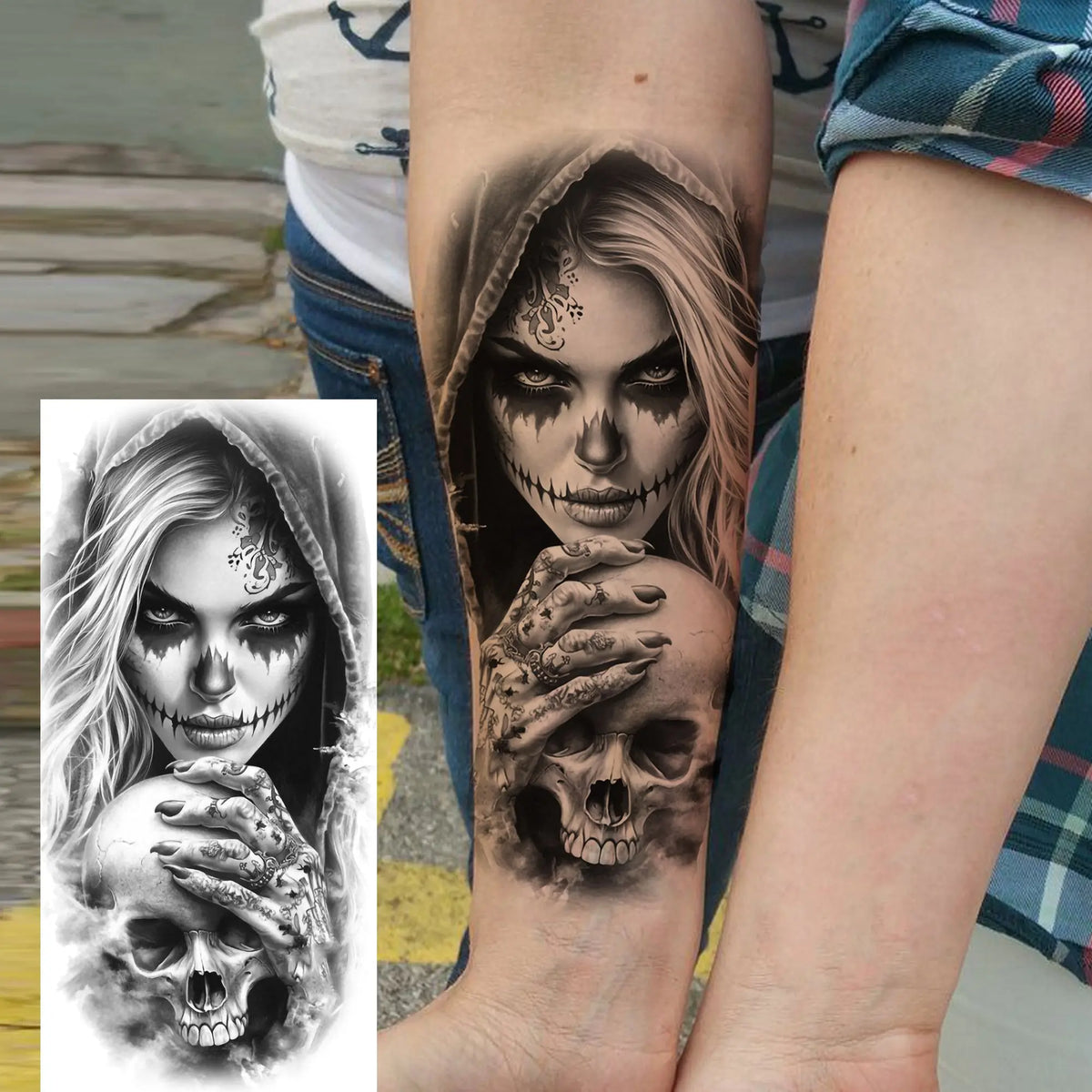 Full Arm Temporary Tattoo Sleeve, Waterproof Realistic Fake Tattoos for Men and Women