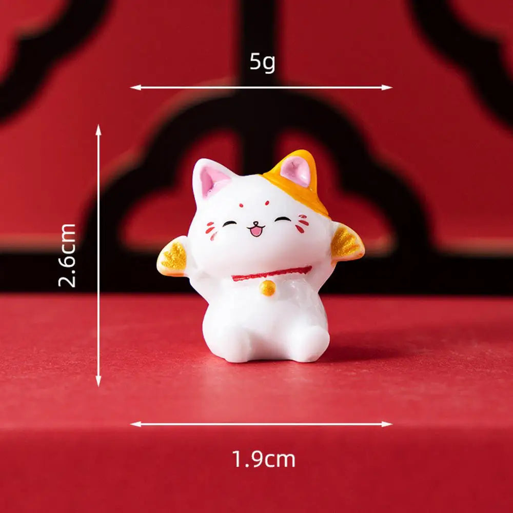 Black Cat Resin Figurine Mini Cartoon Animal Ornament Desktop Decoration Car Micro-Landscape