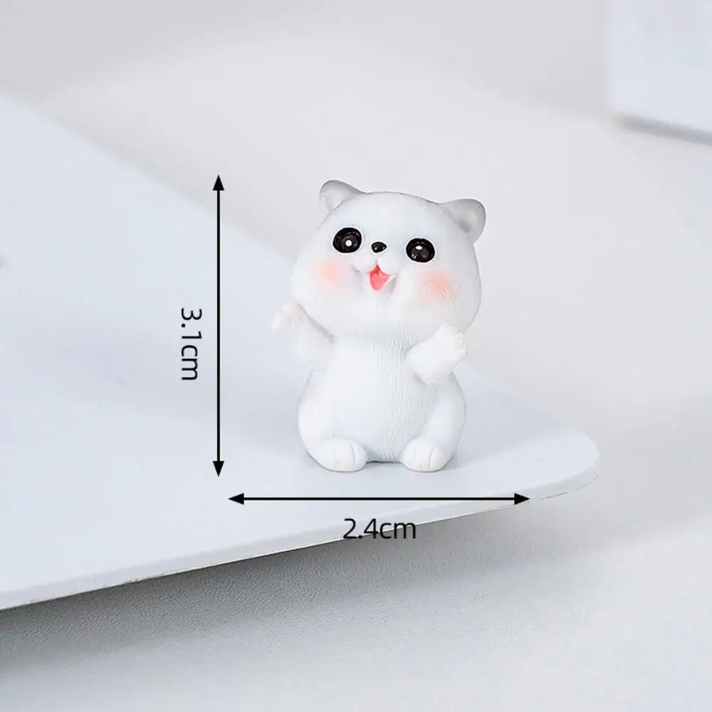 Black Cat Resin Figurine Mini Cartoon Animal Ornament Desktop Decoration Car Micro-Landscape