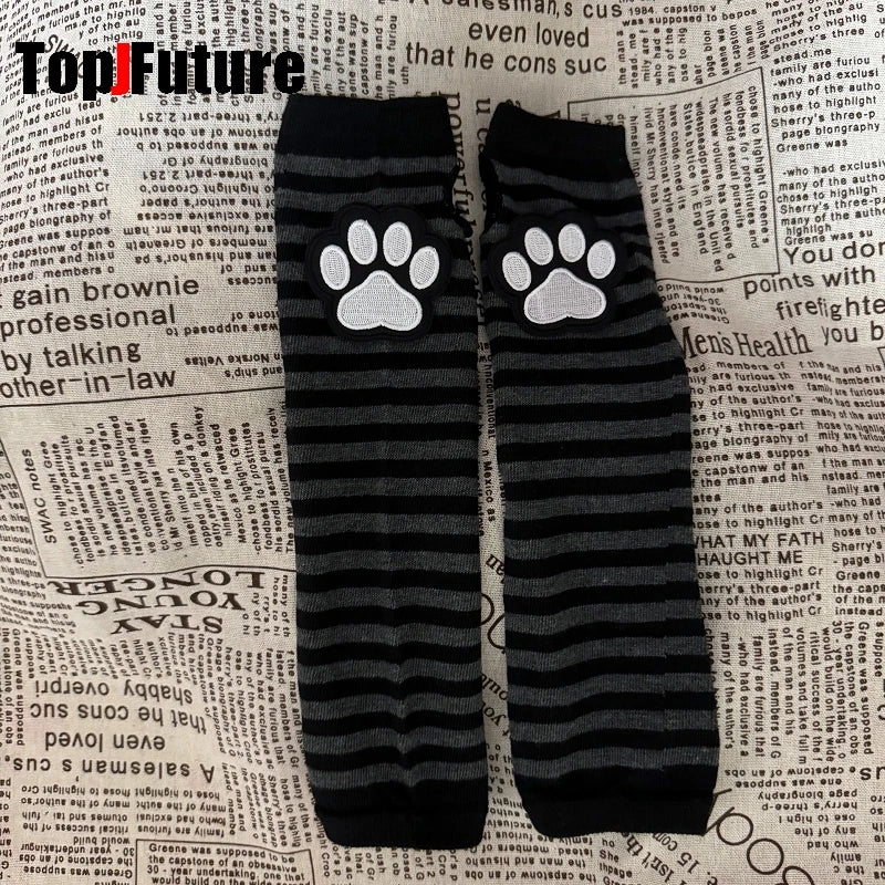 Gothic Lolita Cat's Paw Arm Warmers Y2K Harajuku Fingerless Punk Wristband