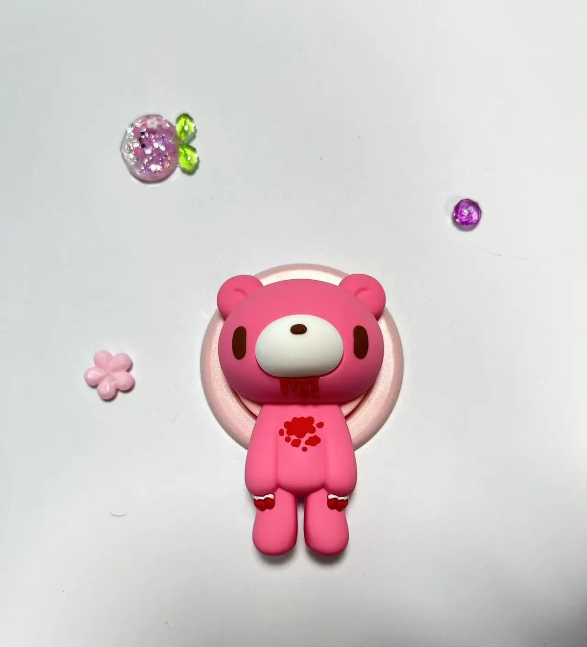 Gothic Bloody Bear Phone Grip and Stand, 360° Rotating Horror Design