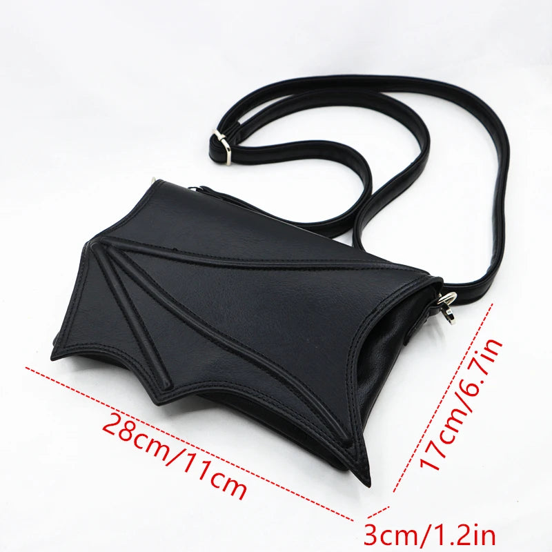 Black Bat Wing Crossbody Bag – Gothic Style Small Batwing Purse Handbag for Women