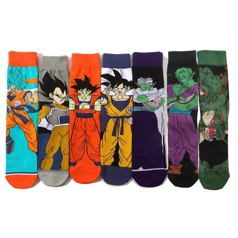 Bandai Dragon Ball Mid-Tube Socks – Anime Cartoon Cotton Crew Socks for Men