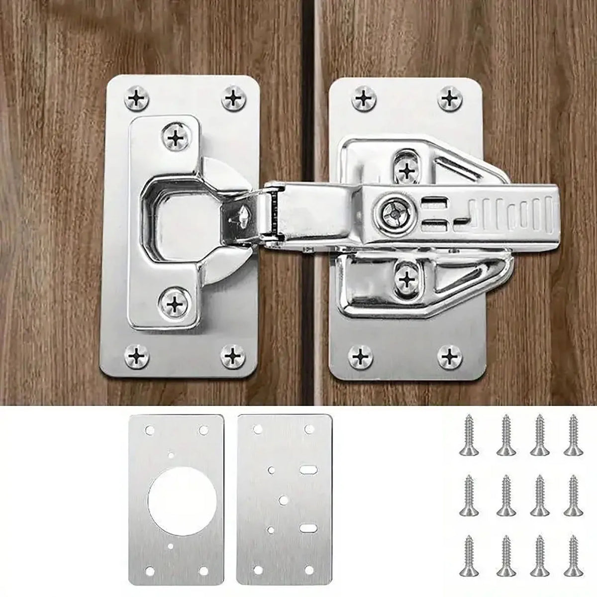 Cabinet Hinge Repair Plate Kit Door Mount Fix Hardware