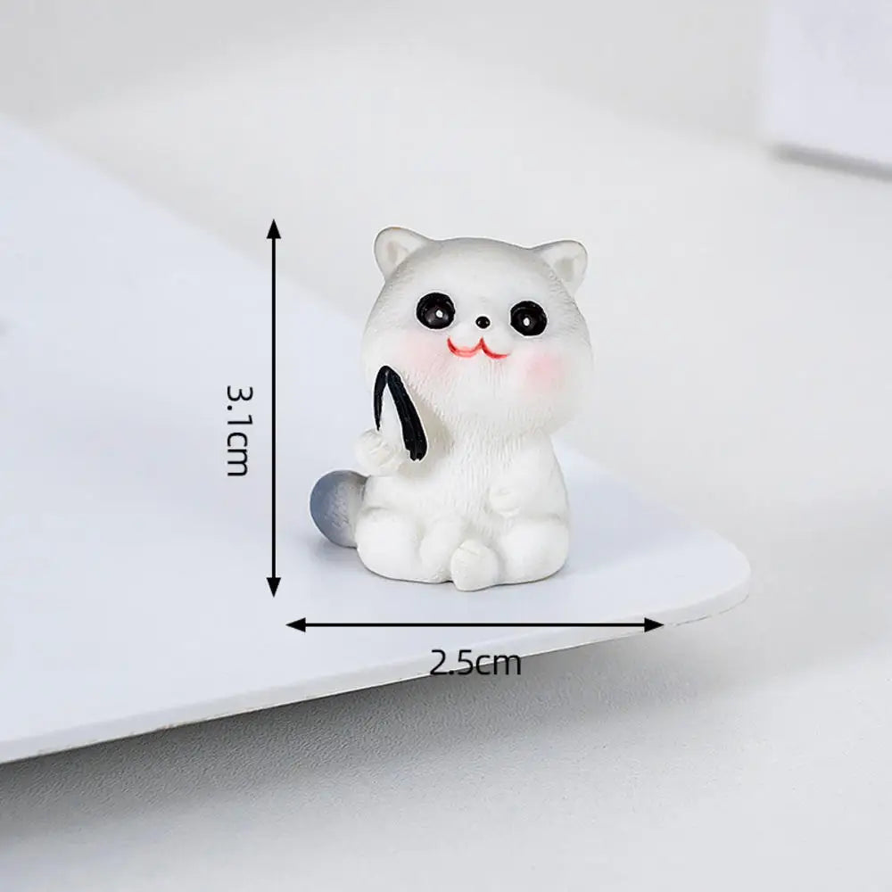 Black Cat Resin Figurine Mini Cartoon Animal Ornament Desktop Decoration Car Micro-Landscape