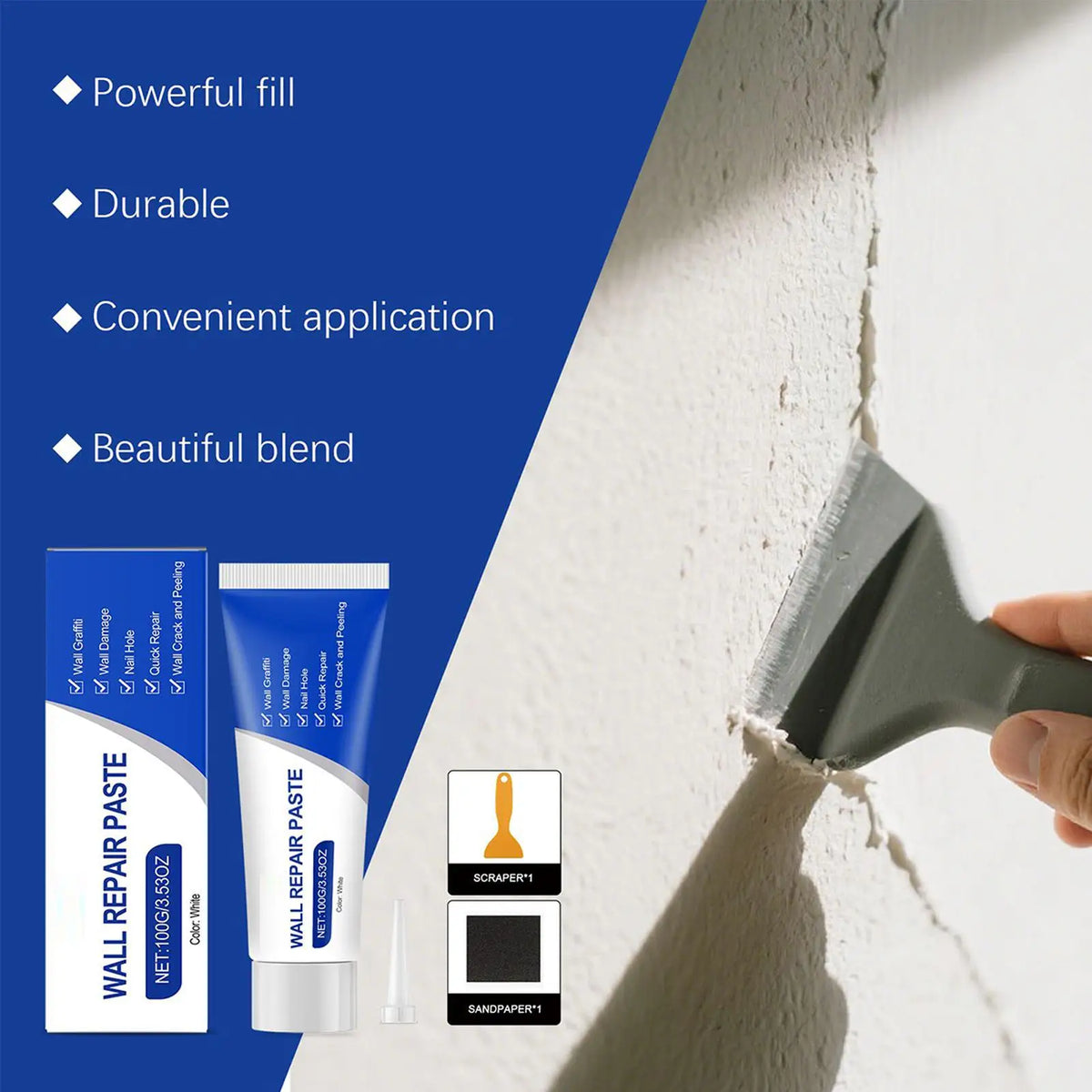 Wall Repair Paste Drywall Hole Filler Touch Up Kit