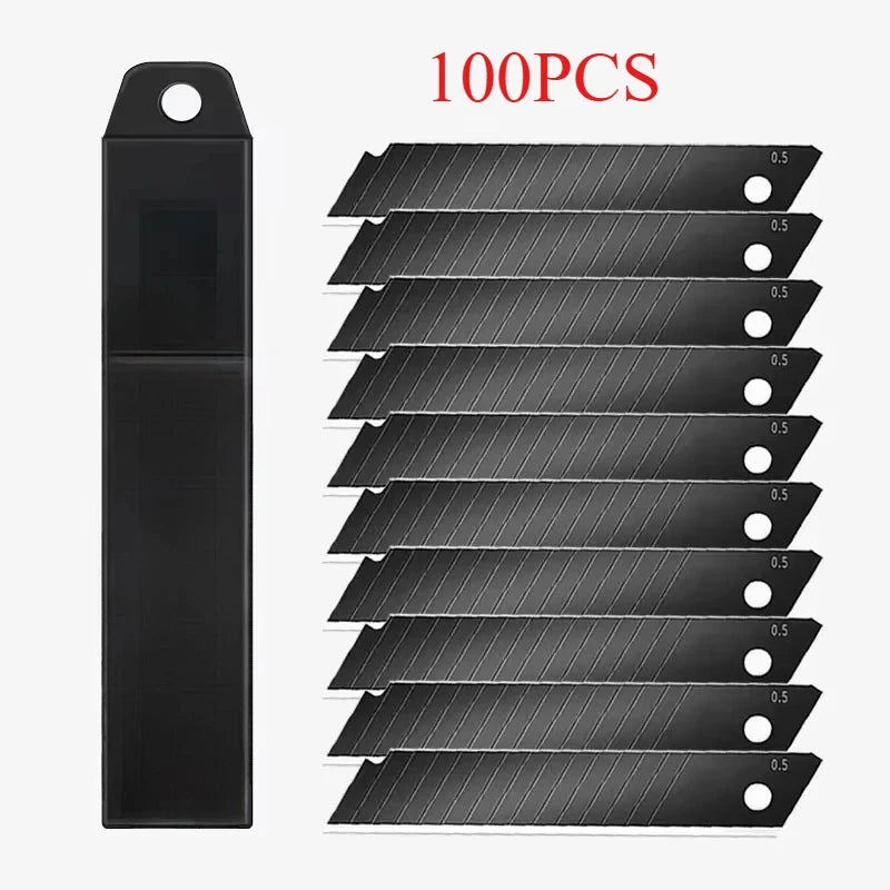 Utility Knife Blades 100mm Carbon Steel Replacement Cutter Pack