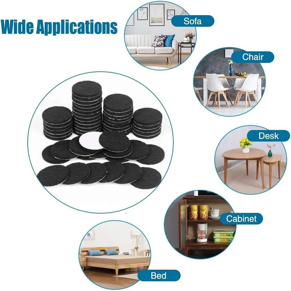 Felt Furniture Pads, 48 Pcs Self-Adhesive Round Floor Protectors