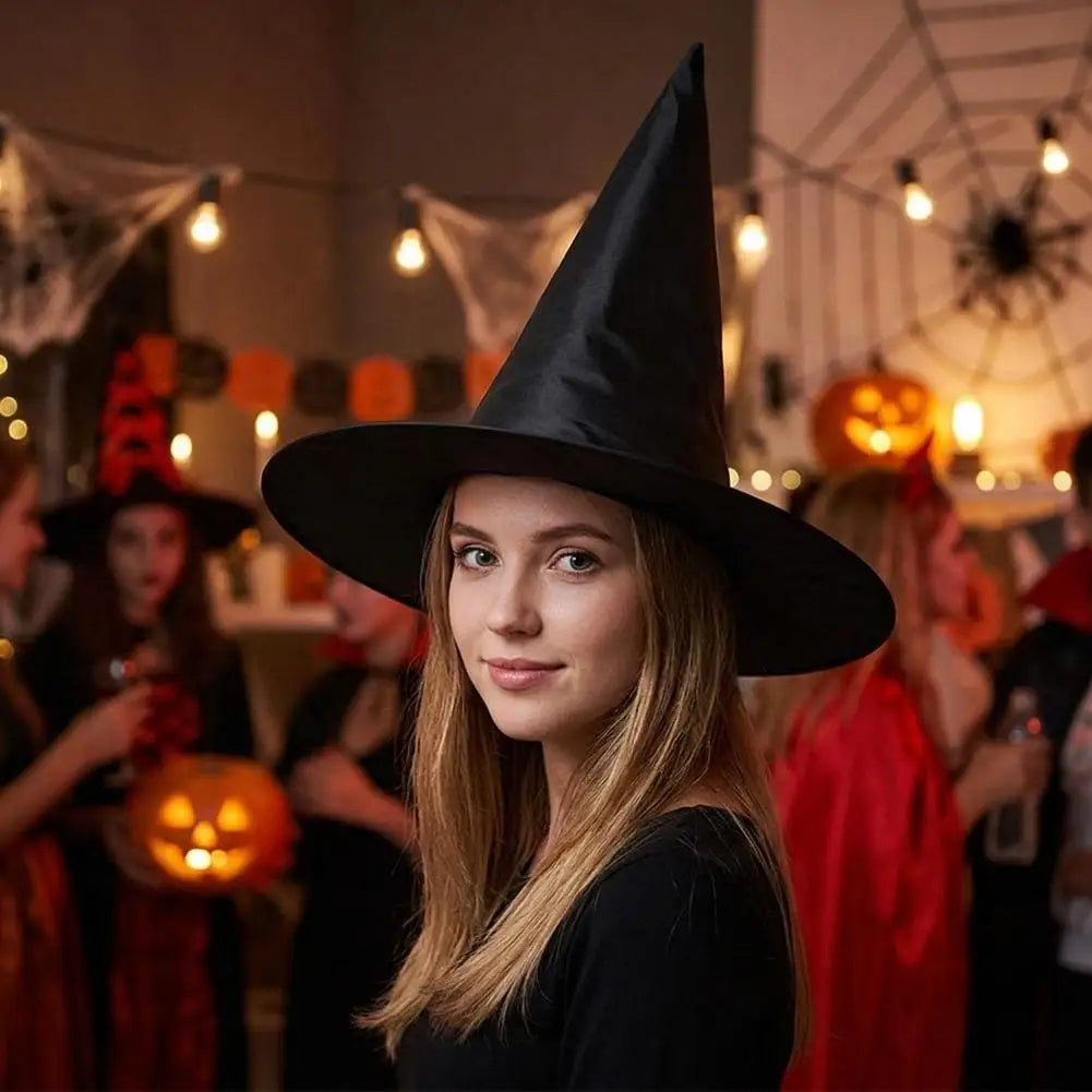 Halloween Wizard Hat Black Pointed Witch Magician Hat Party Costume Cosplay