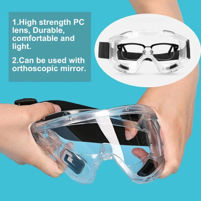 Safety Goggles – Clear Anti-Fog Protective Eye Goggles for Work, Lab & Workshop