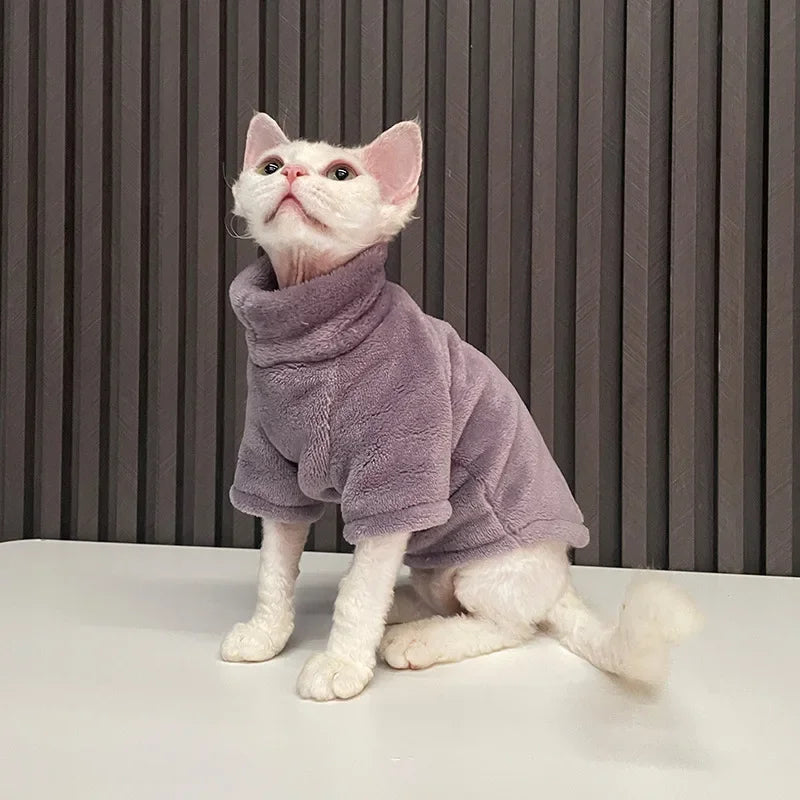 Sphynx Cat Sweater – Soft Hairless Cat Clothes Hoodie Jumpsuit Outfit