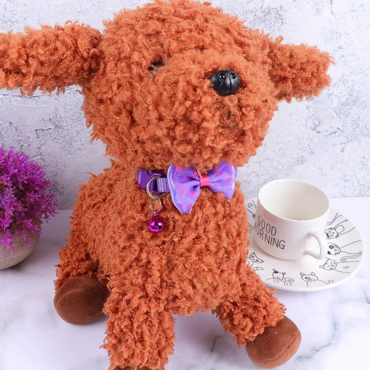 Cute Bow Dog and Cat Collar Set with Bell - Soft Comfortable Pet Accessory