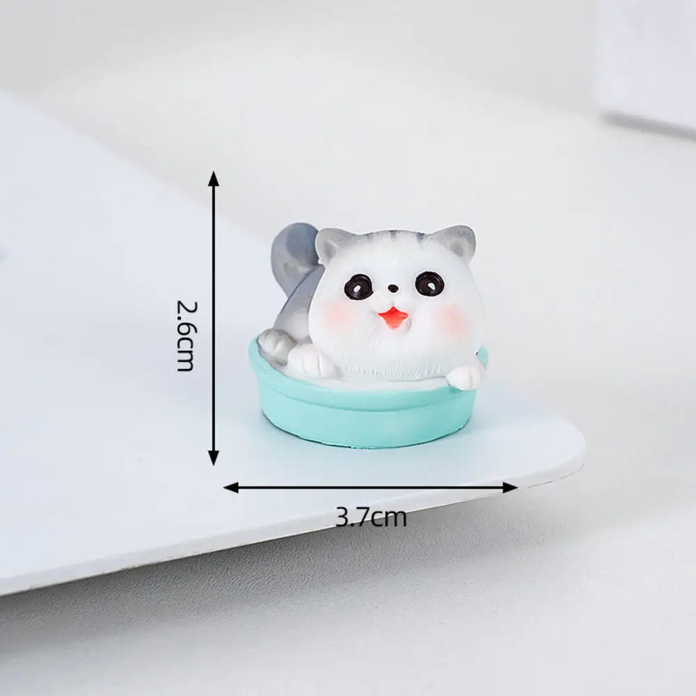 Black Cat Resin Figurine Mini Cartoon Animal Ornament Desktop Decoration Car Micro-Landscape